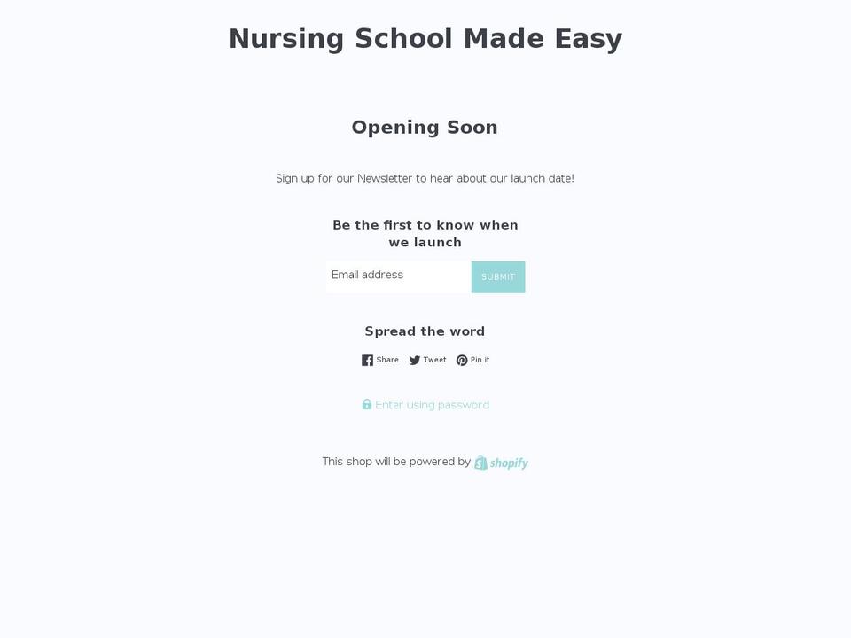 nursingschoolmadeeasy.com shopify website screenshot