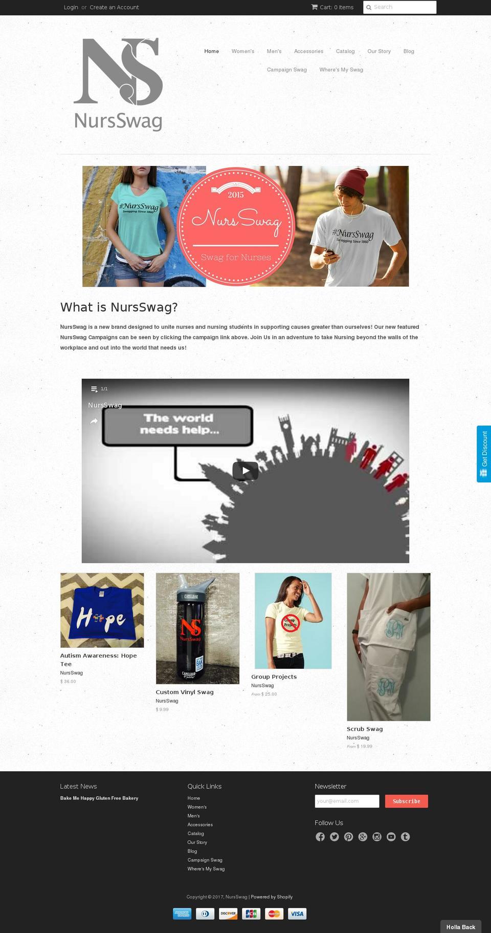 nursswag.com shopify website screenshot