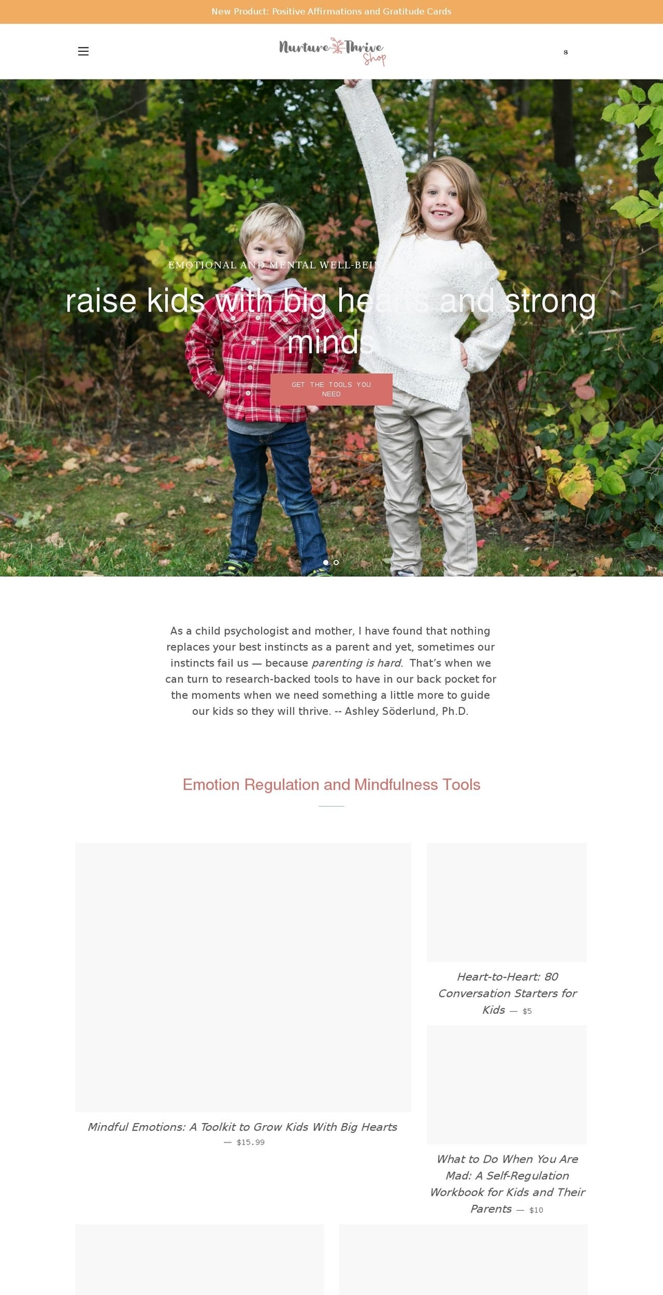 nurtureandthriveshop.com shopify website screenshot