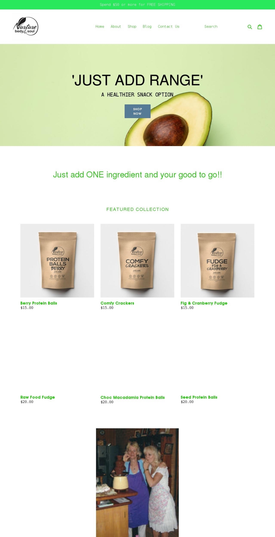 nurturebodysoul.com shopify website screenshot