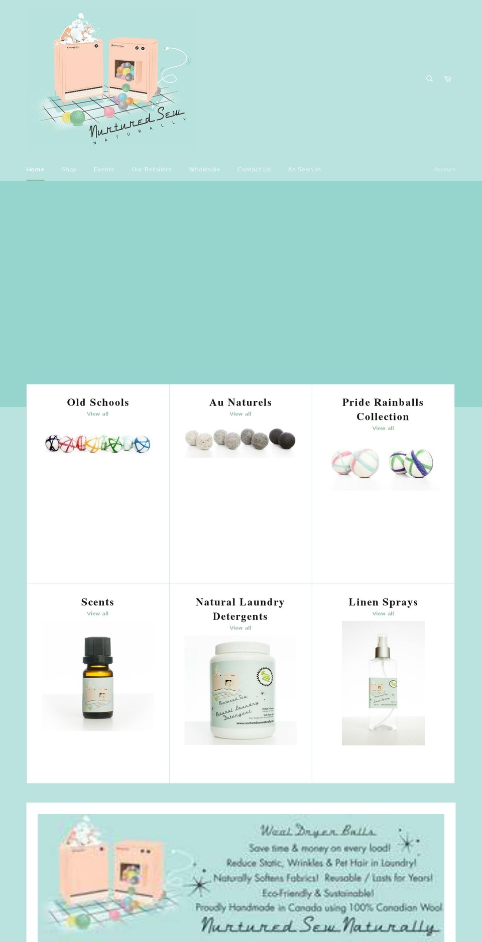 nurturedsewnaturally.com shopify website screenshot