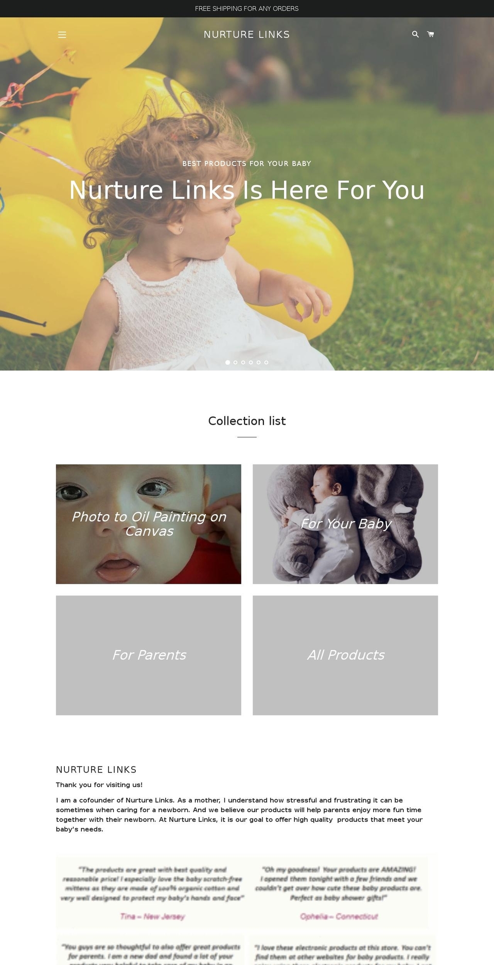 nurturelinks.com — Shopify storefront screenshot