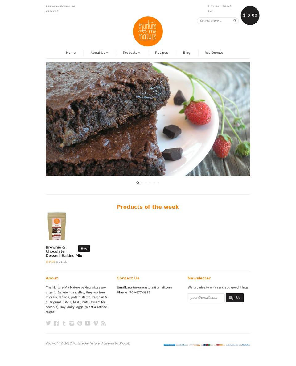 nurturemenature.com shopify website screenshot