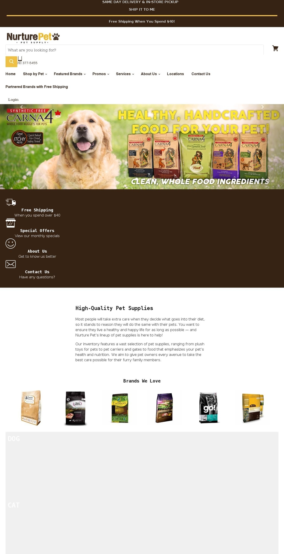nurturepet.com shopify website screenshot