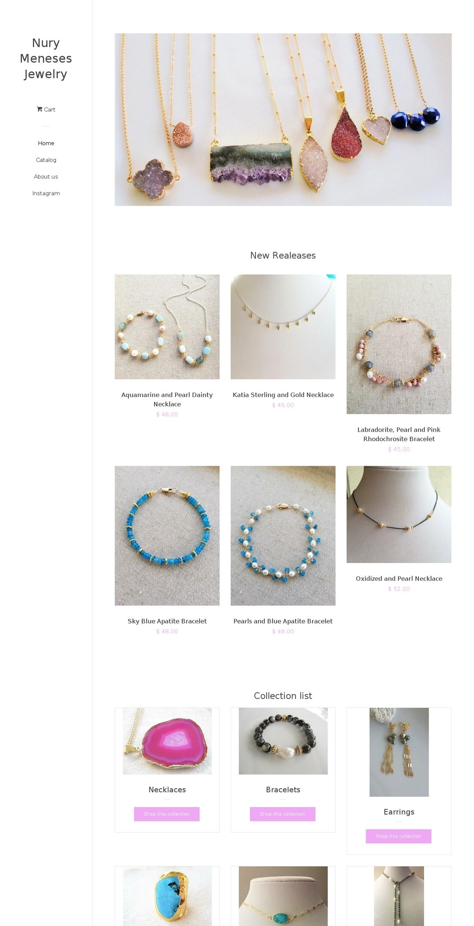 nurymenesesjewelry.com — Shopify storefront screenshot