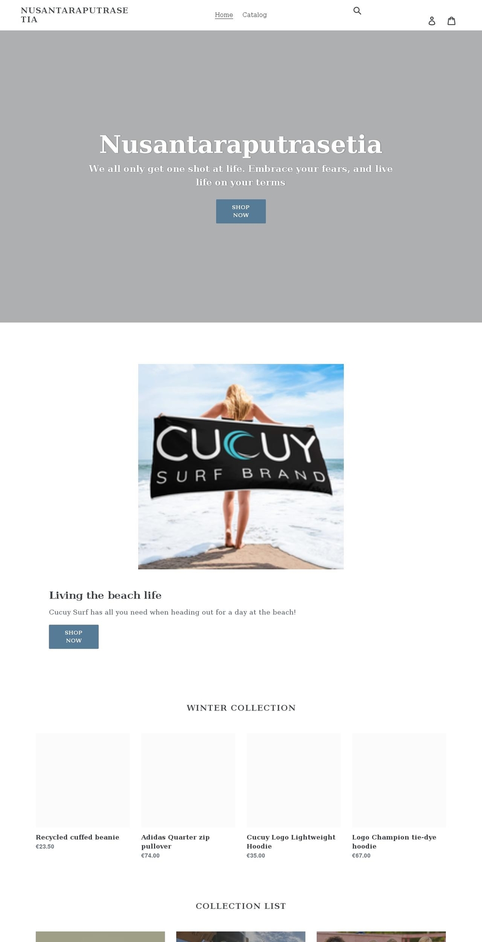 nusantaraputrasetia.com shopify website screenshot