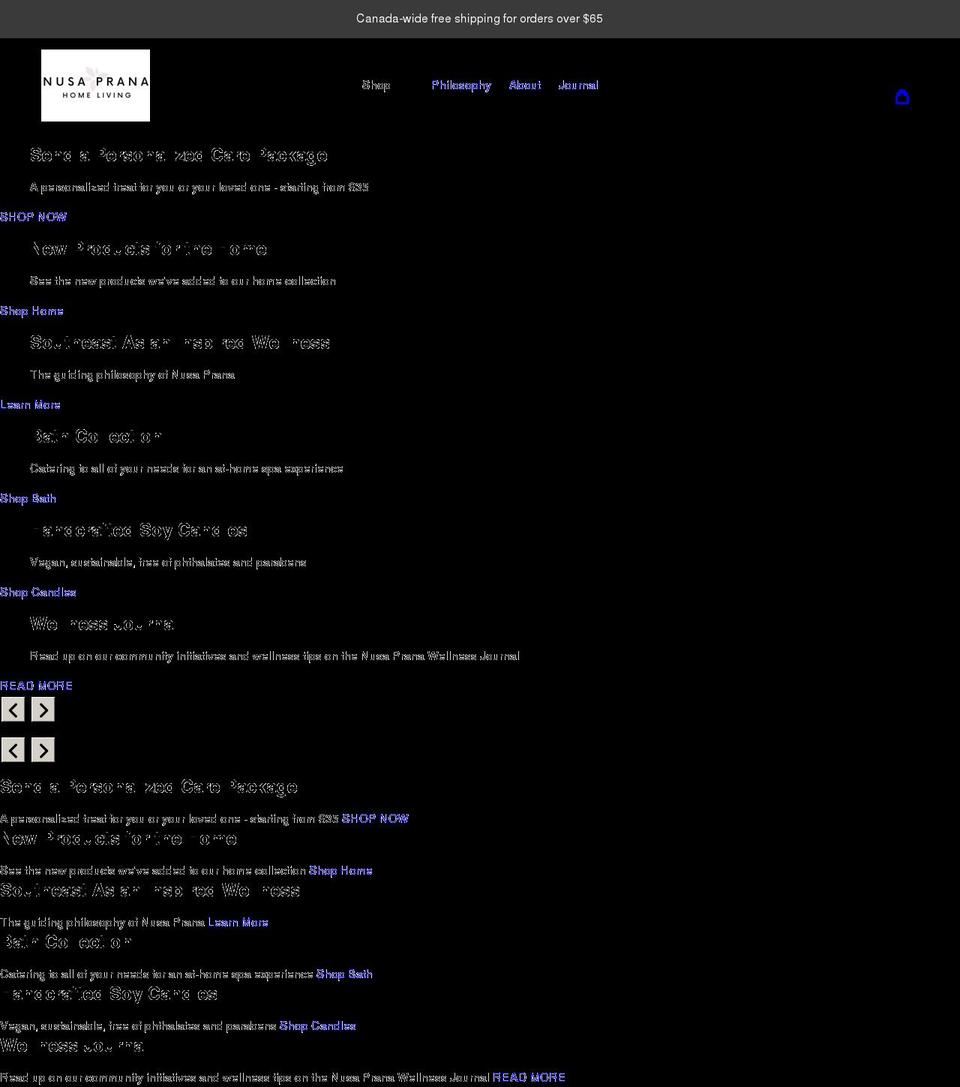 nusaprana.com shopify website screenshot