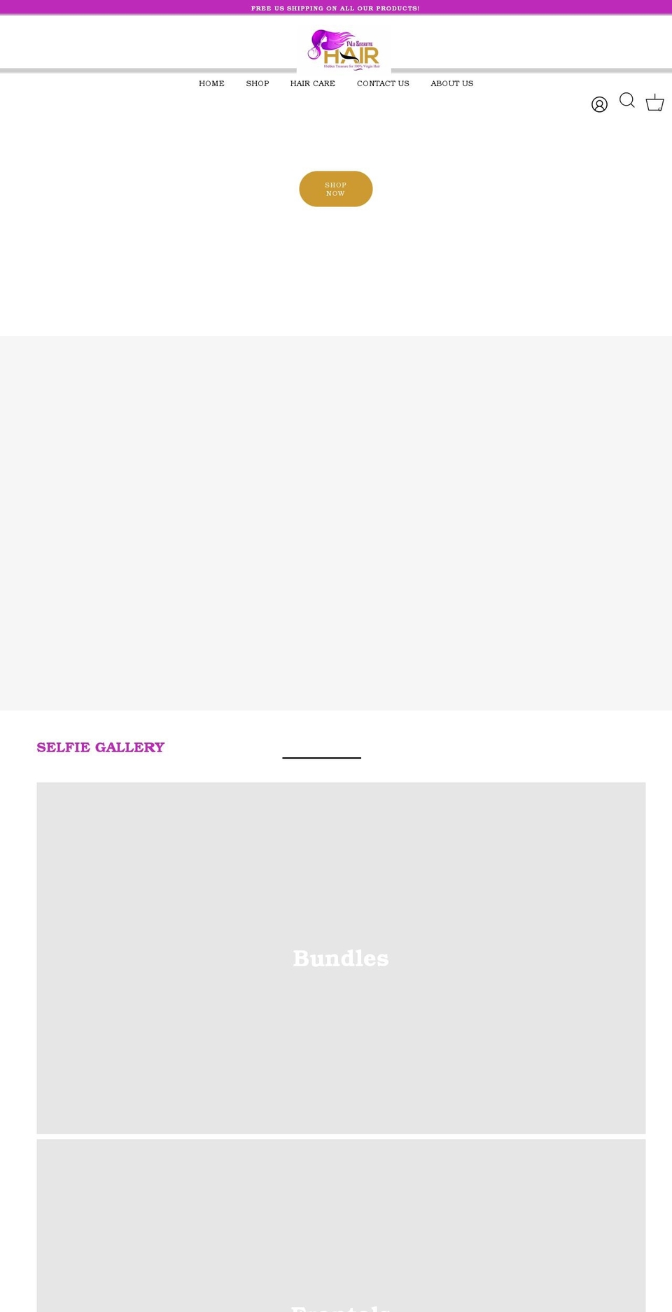 nusecretshair.com shopify website screenshot