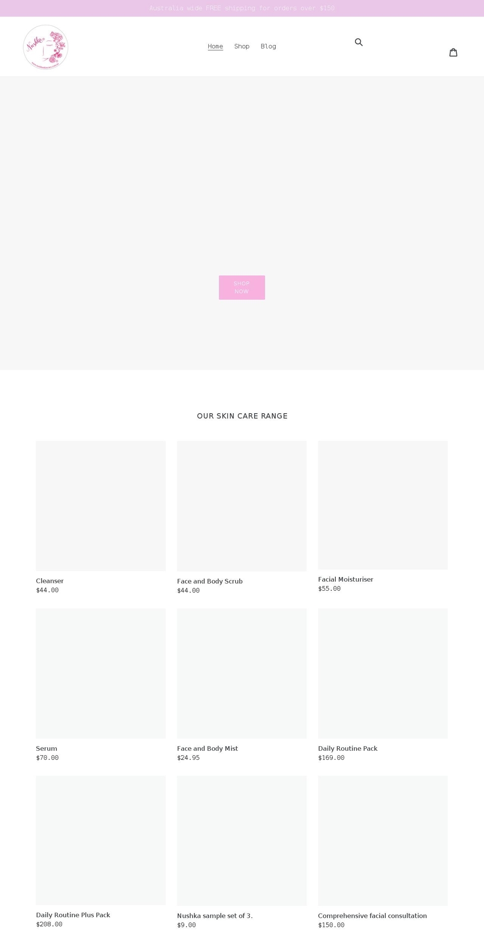 nushka.com.au shopify website screenshot