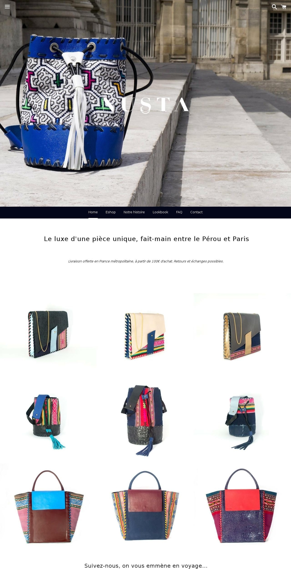 nusta.fr shopify website screenshot