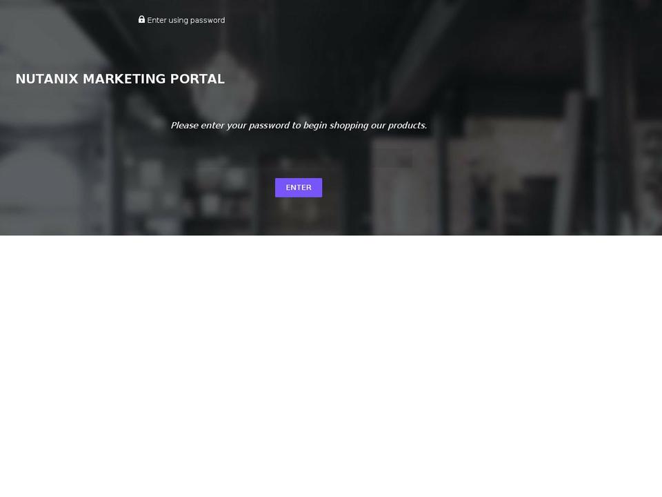 nutanixmarketingportal.com — Shopify storefront screenshot
