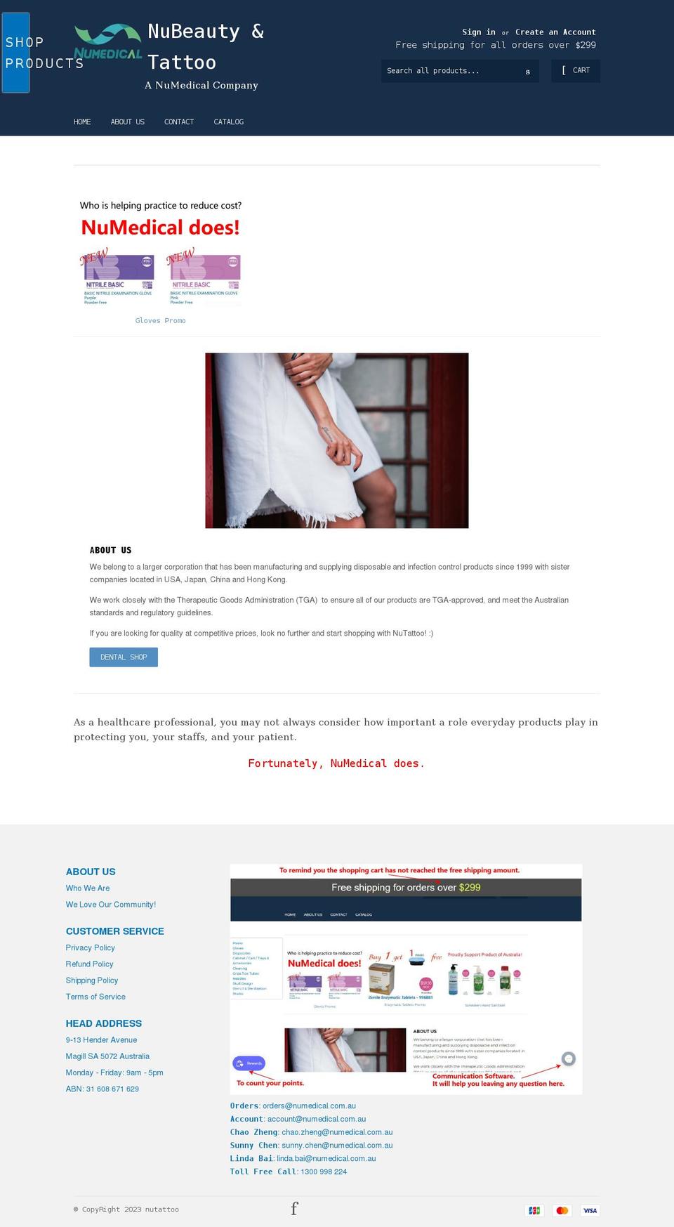 nutattoo.com.au shopify website screenshot