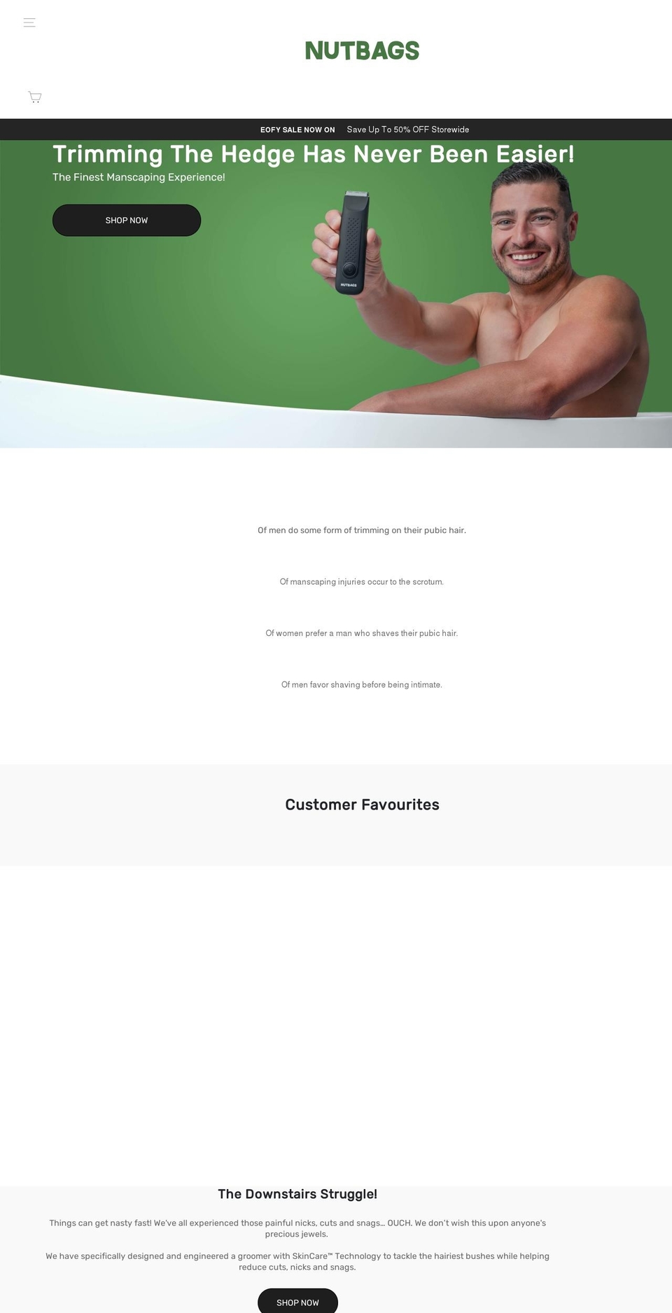 nutbagsgrooming.com shopify website screenshot
