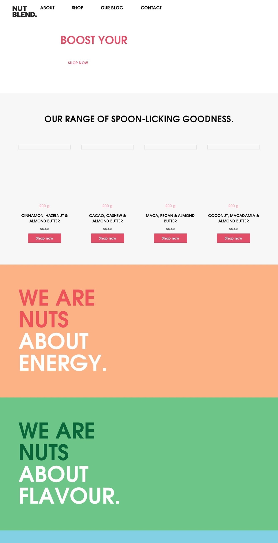 nutblend.com shopify website screenshot