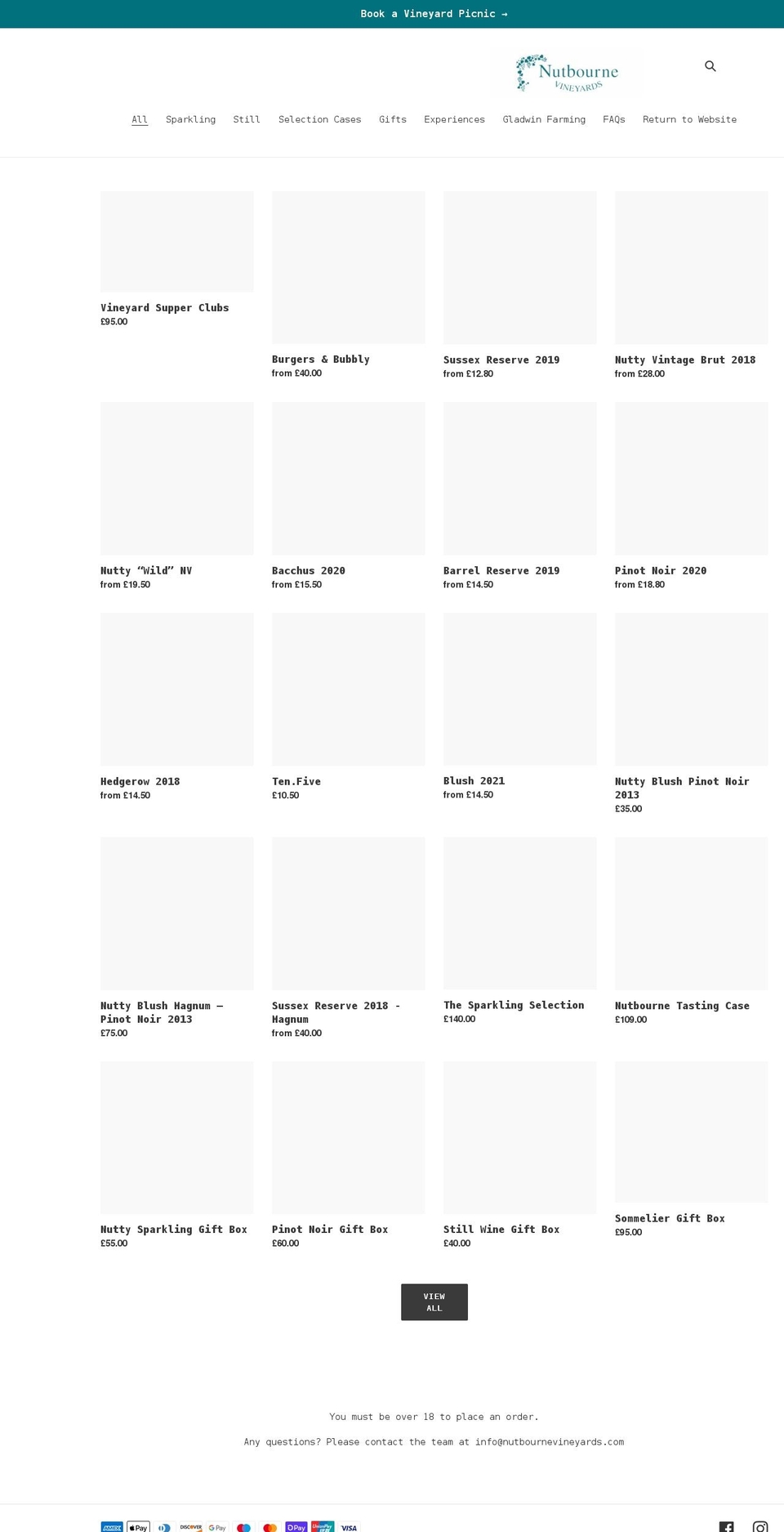 nutbournevineyards.myshopify.com shopify website screenshot