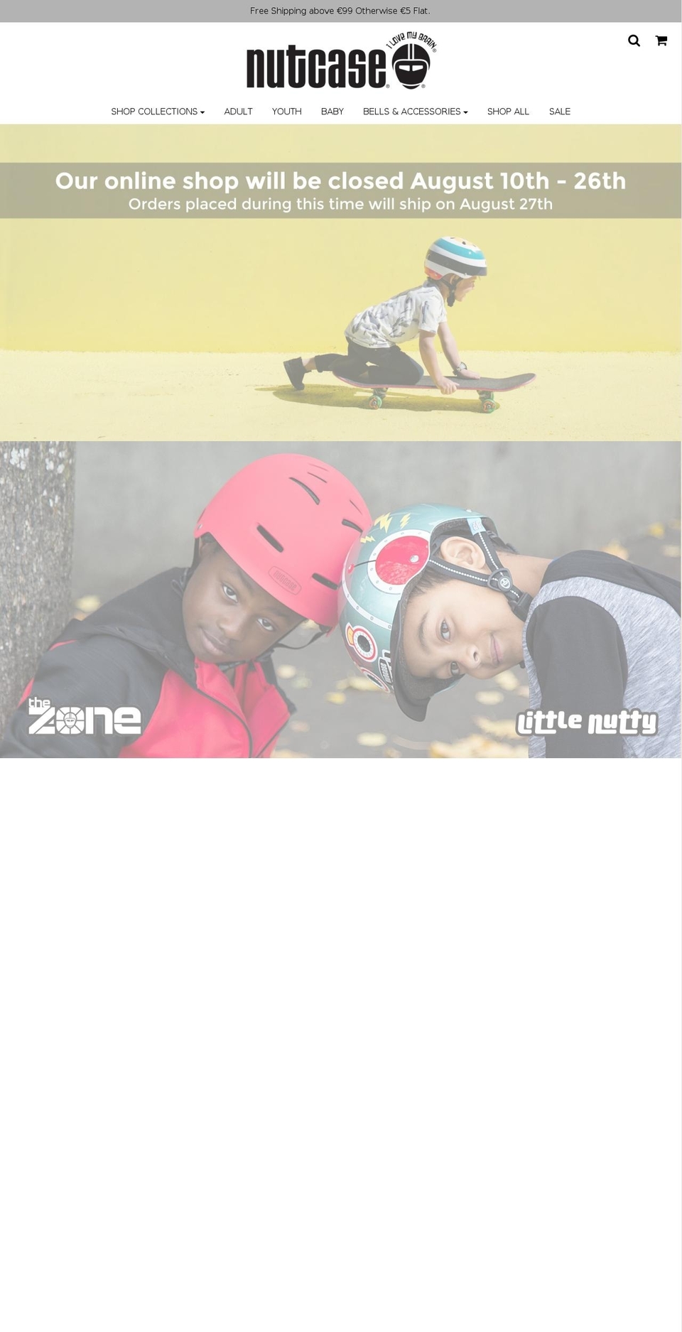 nutcase-helmets-europe.myshopify.com shopify website screenshot