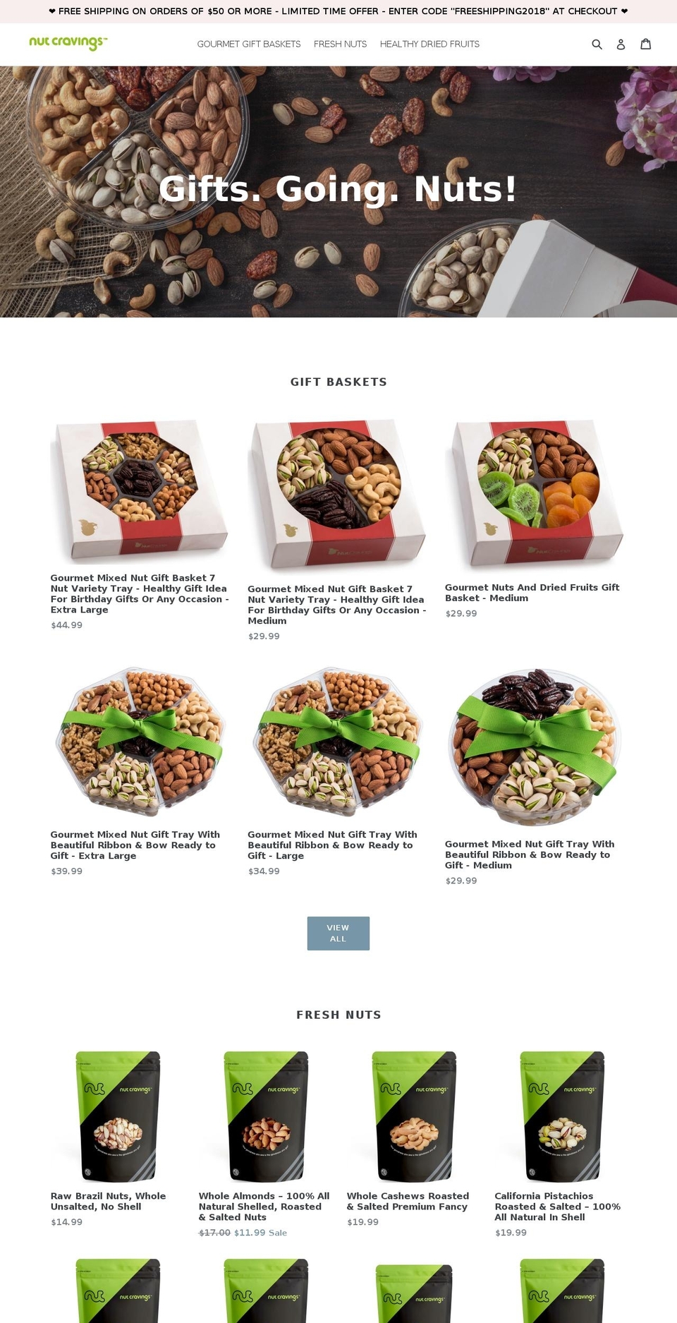 nutcravings.com shopify website screenshot