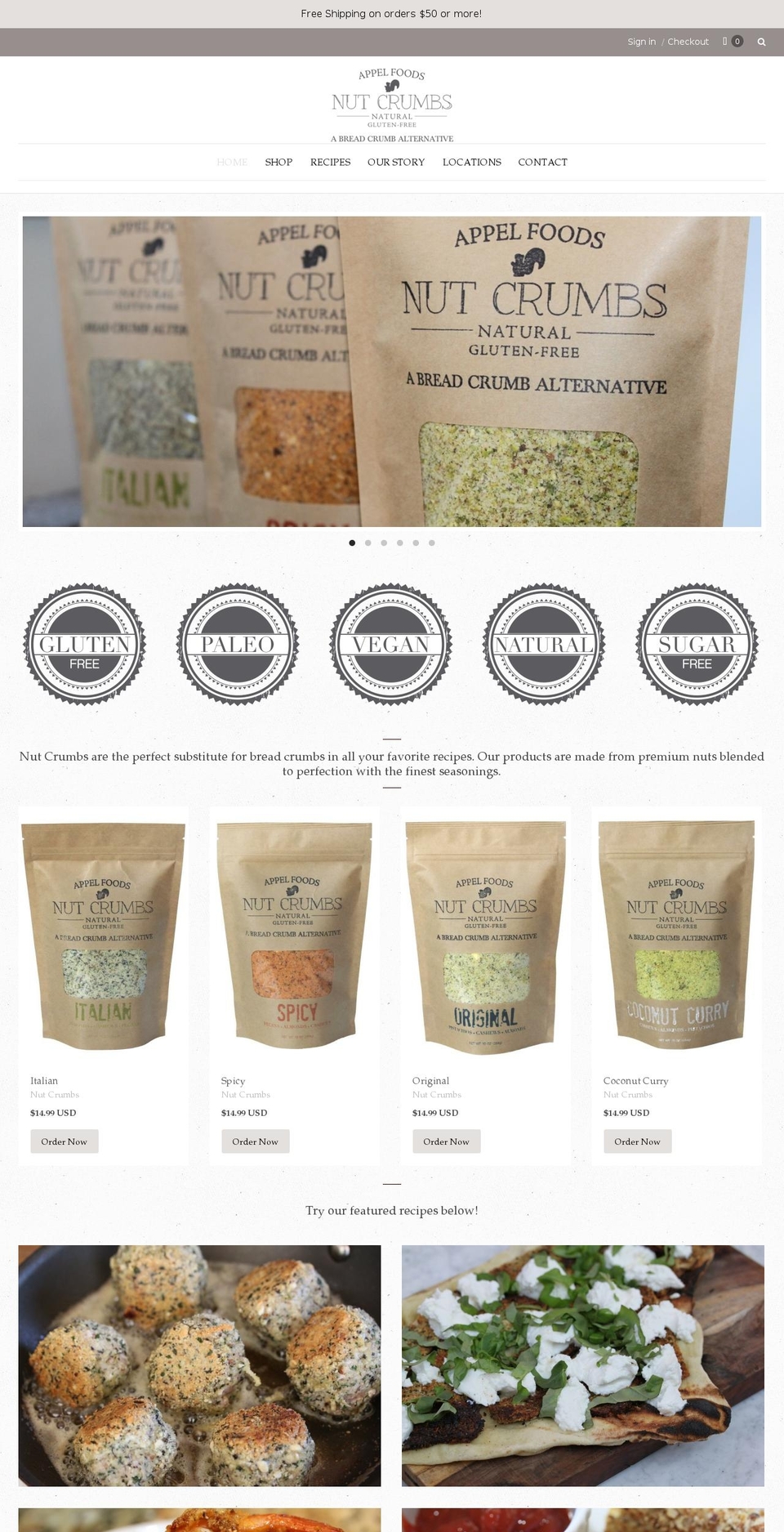 nutcrumbs.com shopify website screenshot
