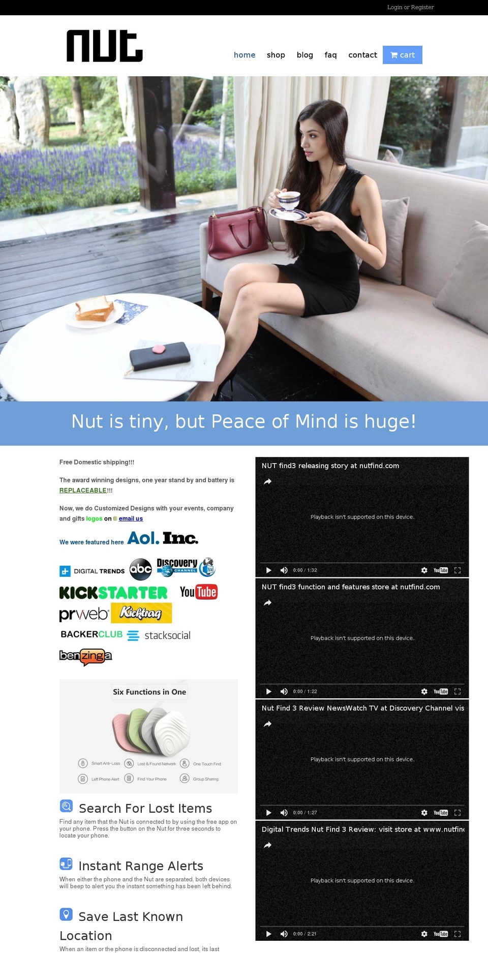 Minimal Shopify theme site example nutfind.com