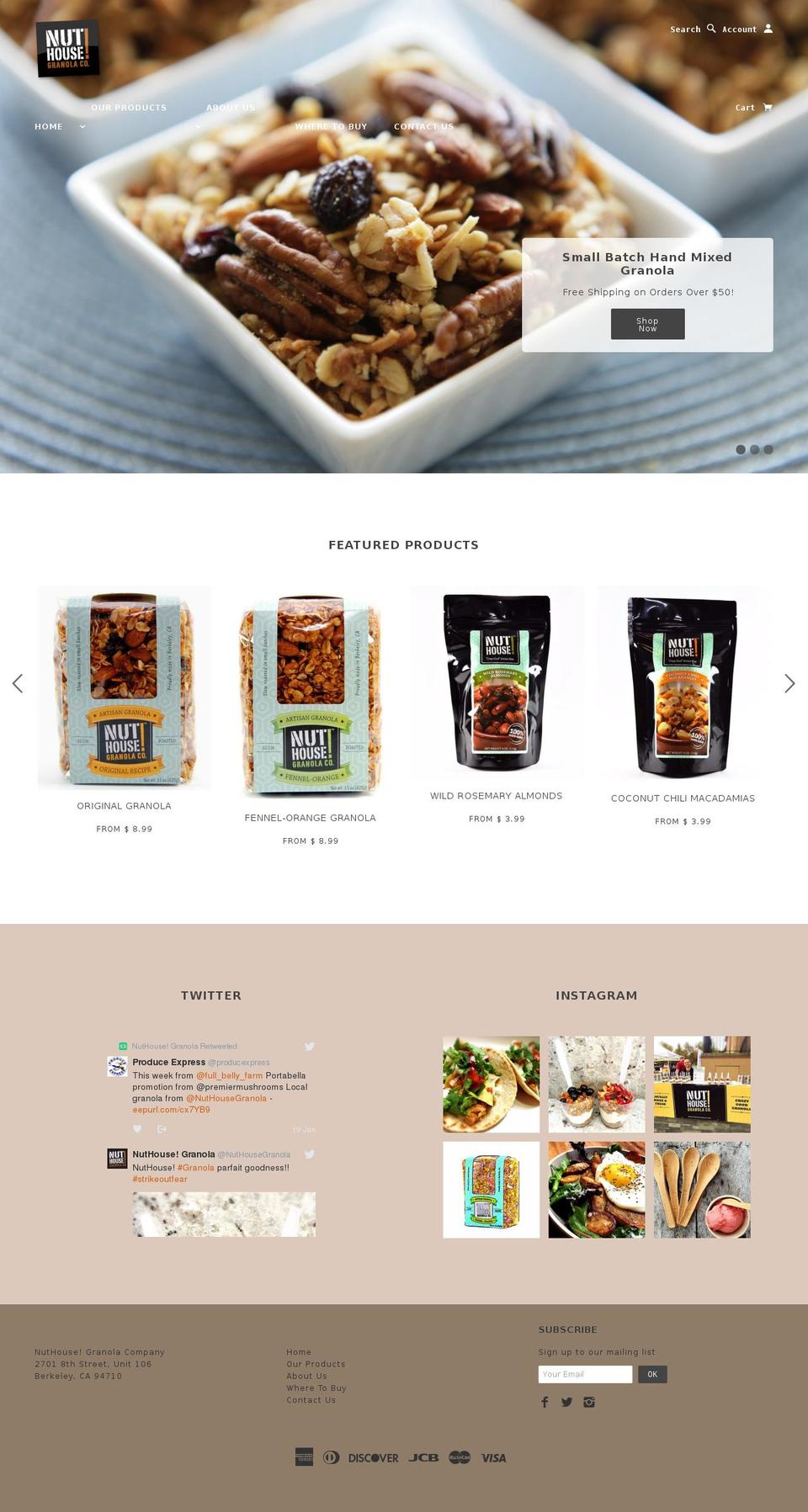 nuthousegranola.com shopify website screenshot