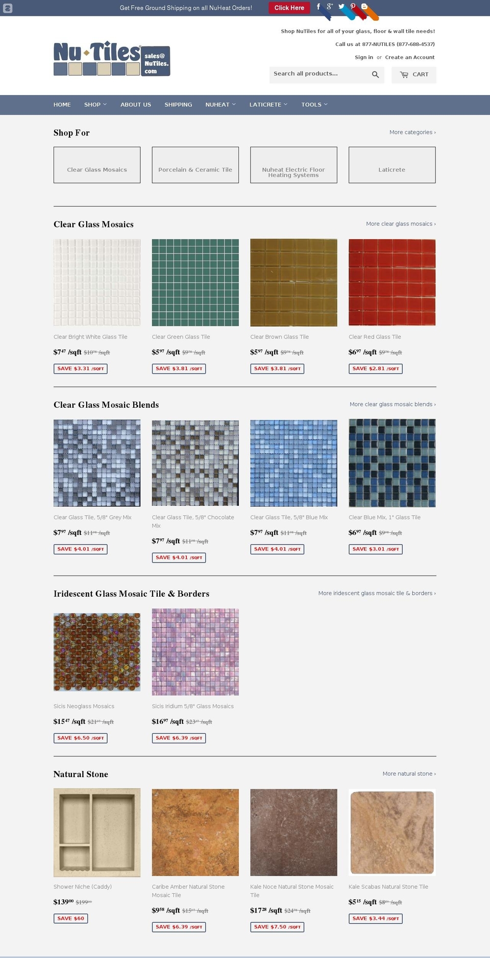 nutiles.com — Shopify storefront screenshot