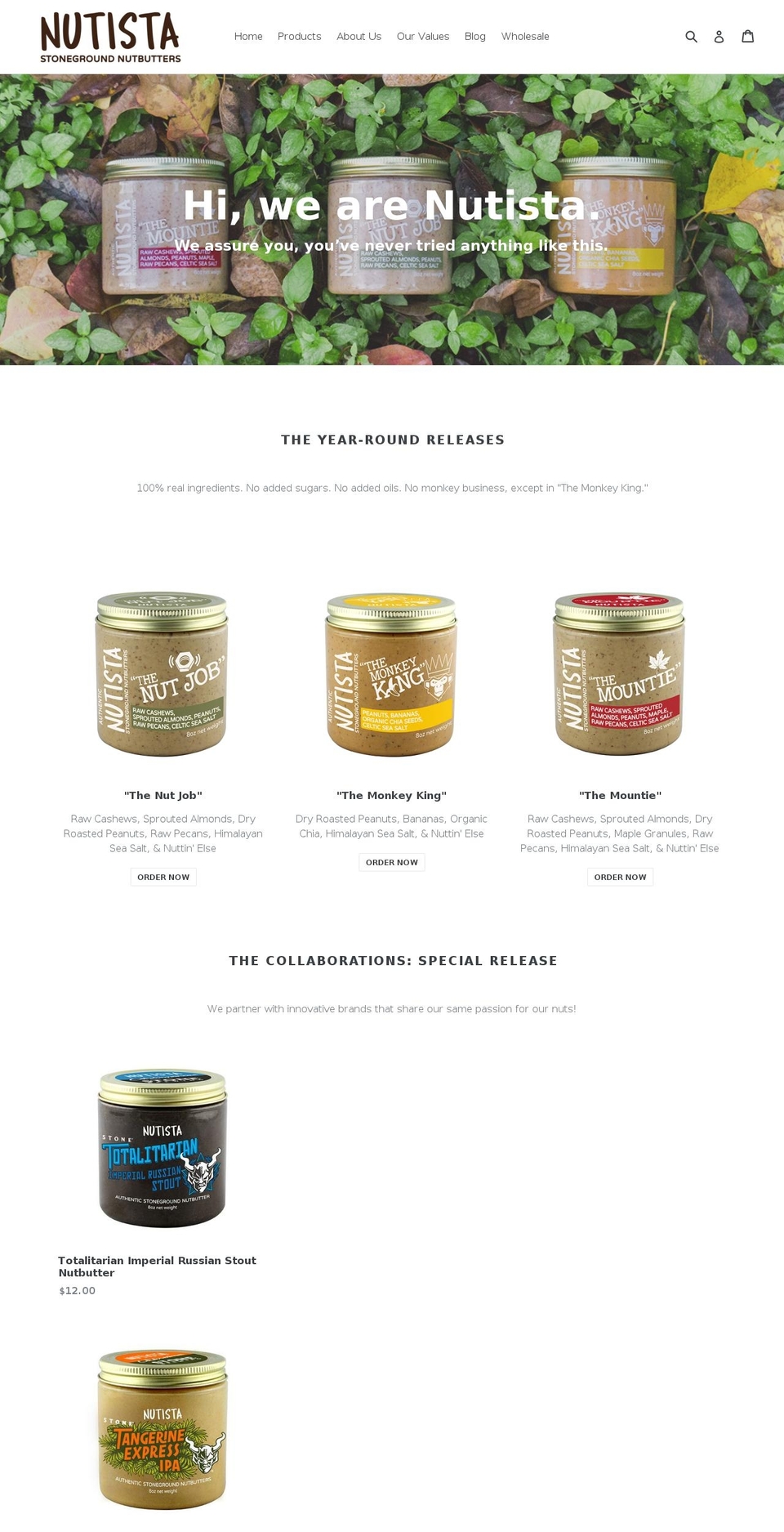 nutista.com shopify website screenshot