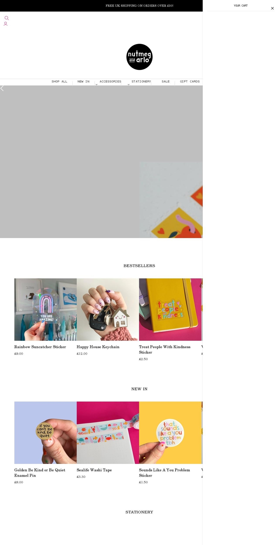 nutmegandarlo.co.uk shopify website screenshot