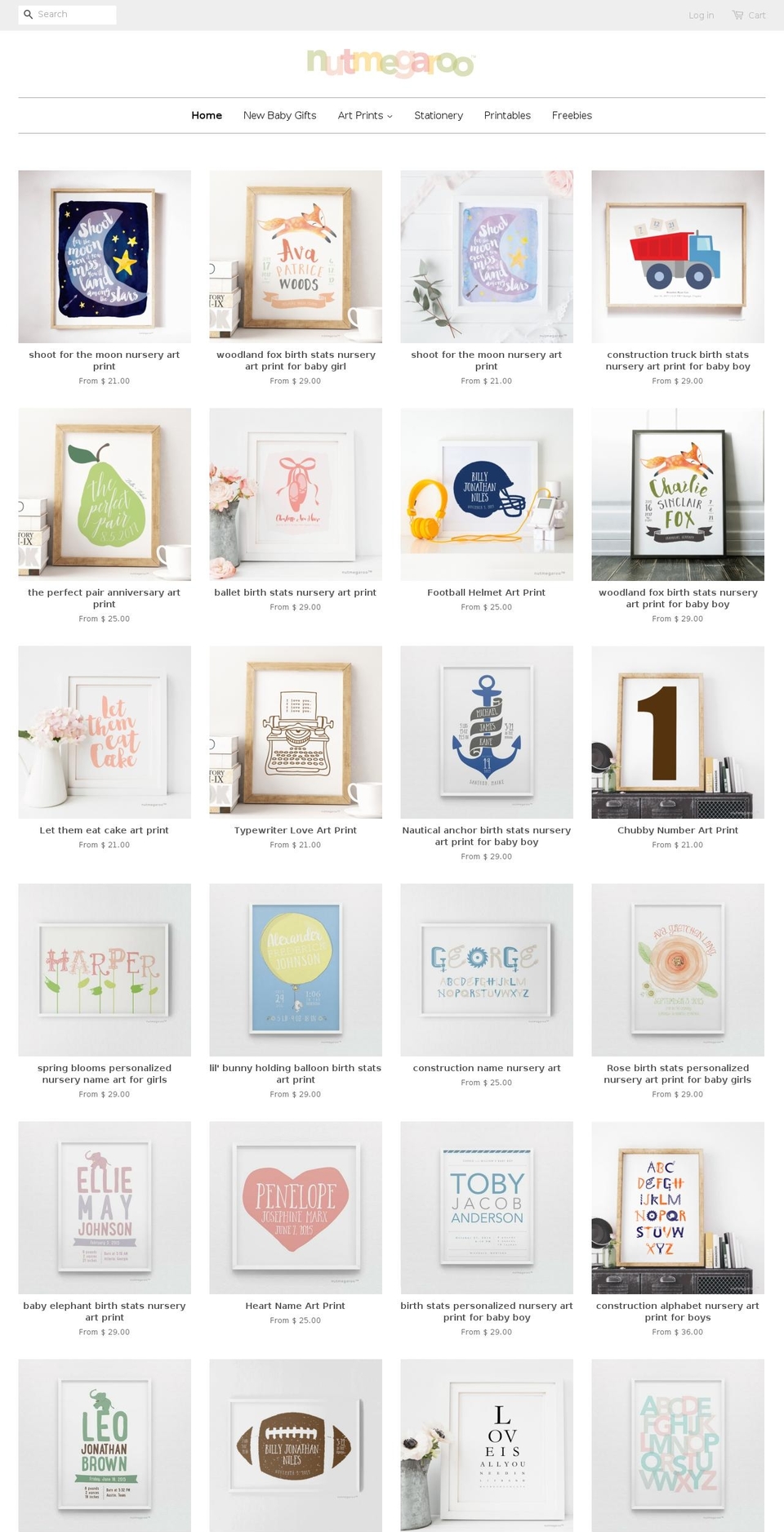 nutmegaroo.com shopify website screenshot