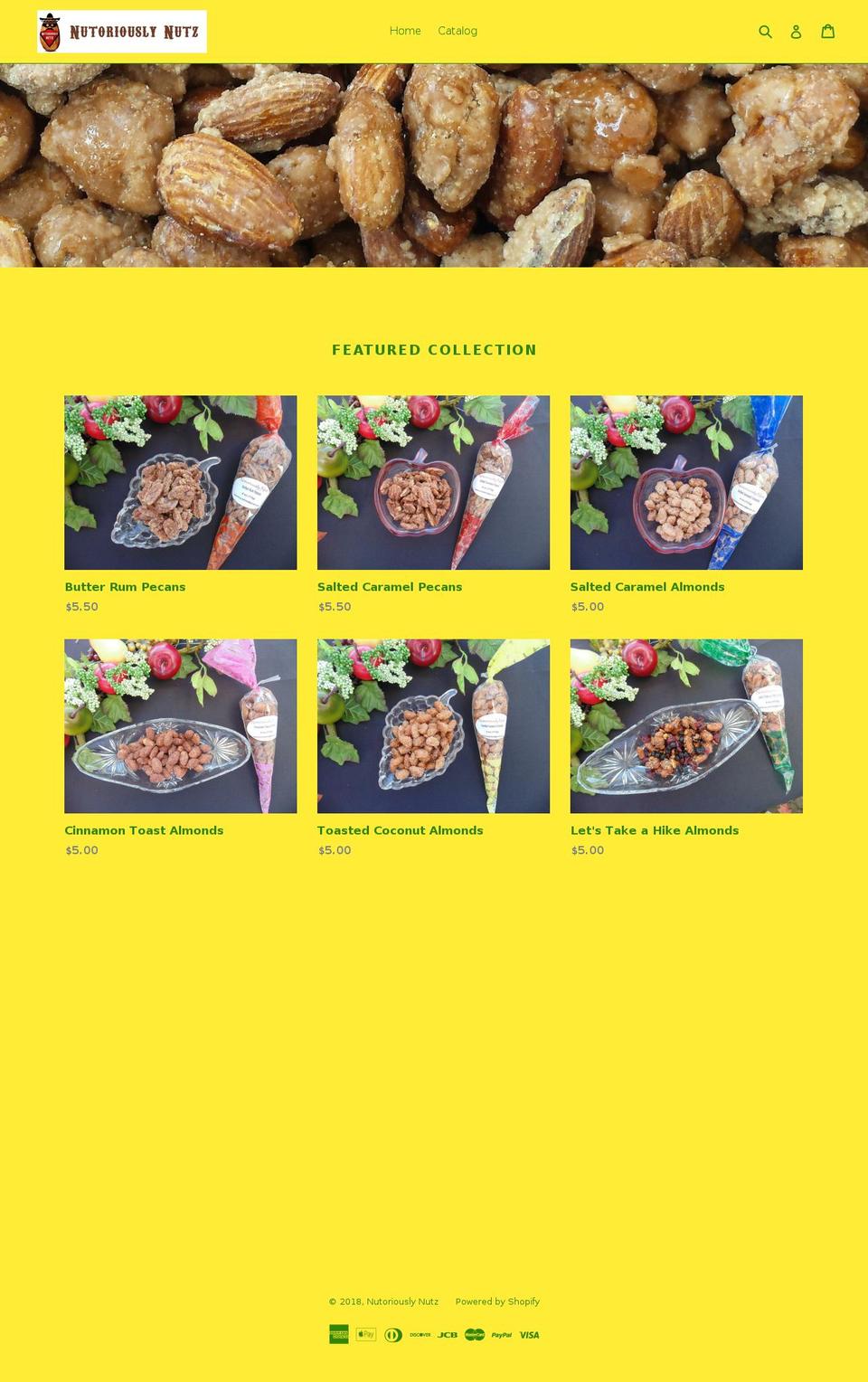 nutoriouslynutz.com — Shopify storefront screenshot