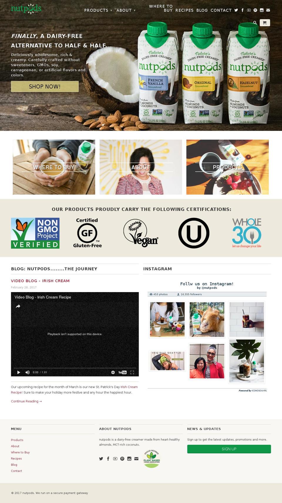 nutpods.org shopify website screenshot