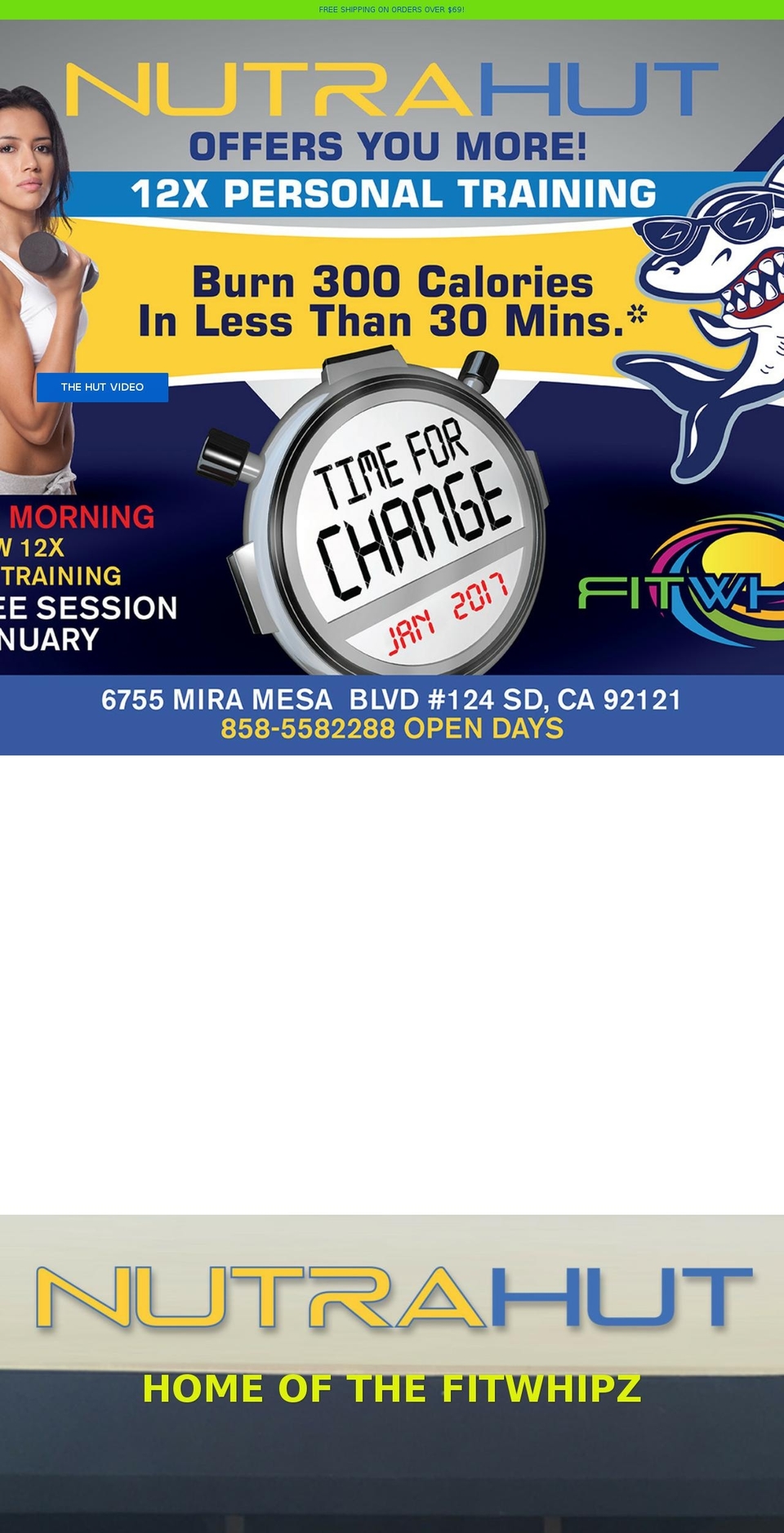 nutra-hut.com shopify website screenshot