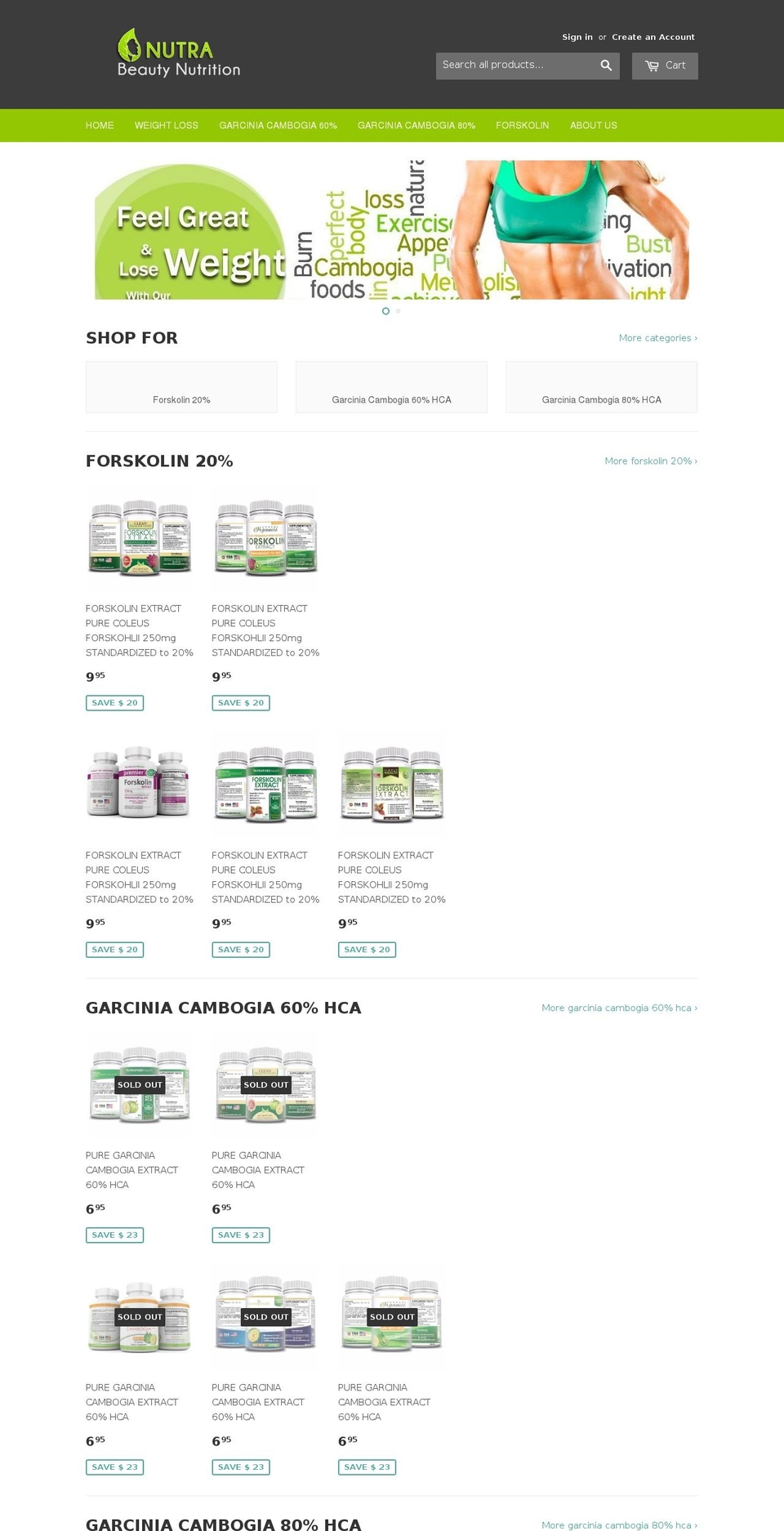 nutrabeautynutrition.com — Shopify storefront screenshot