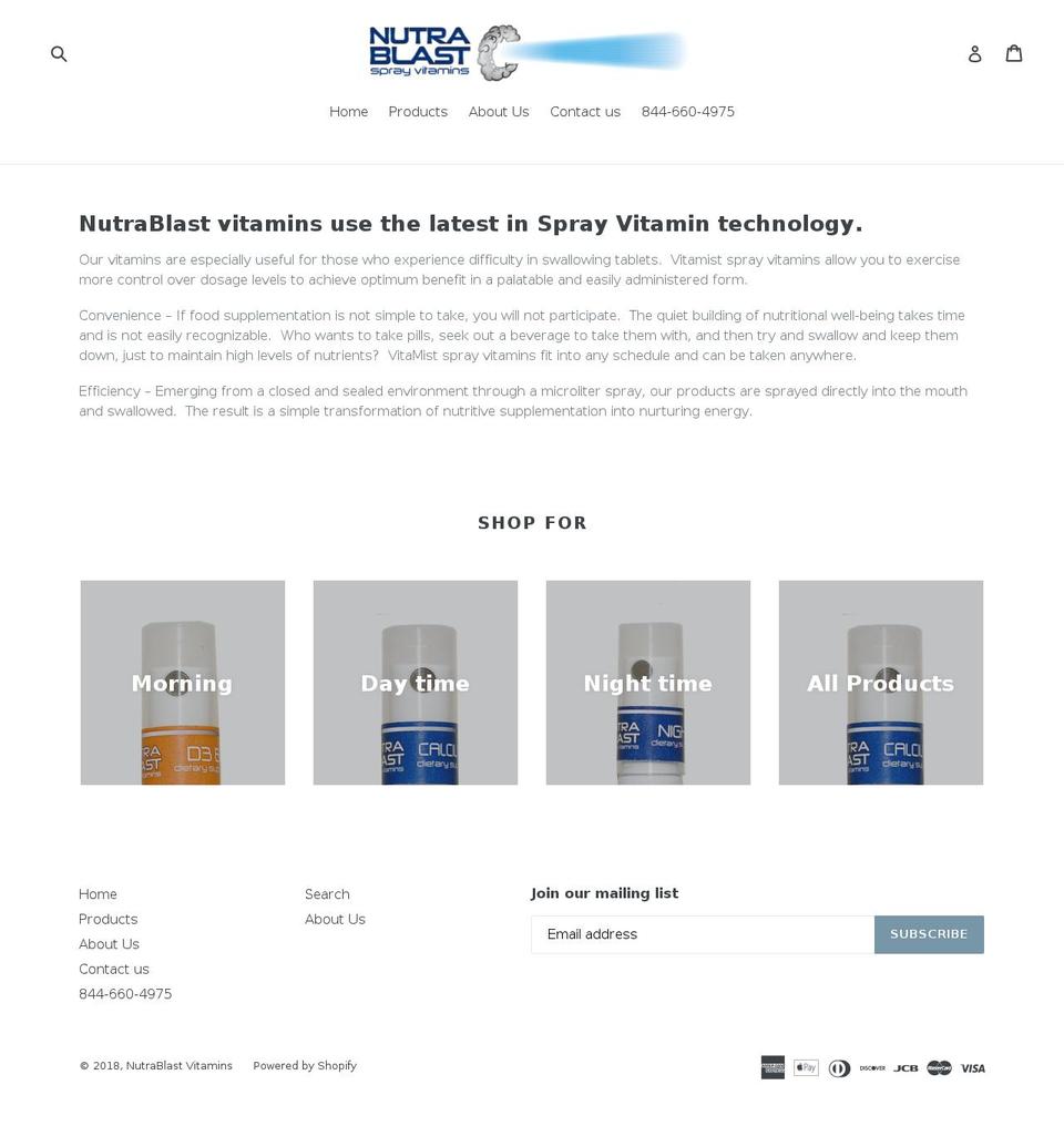 nutrablastvitamins.com — Shopify storefront screenshot
