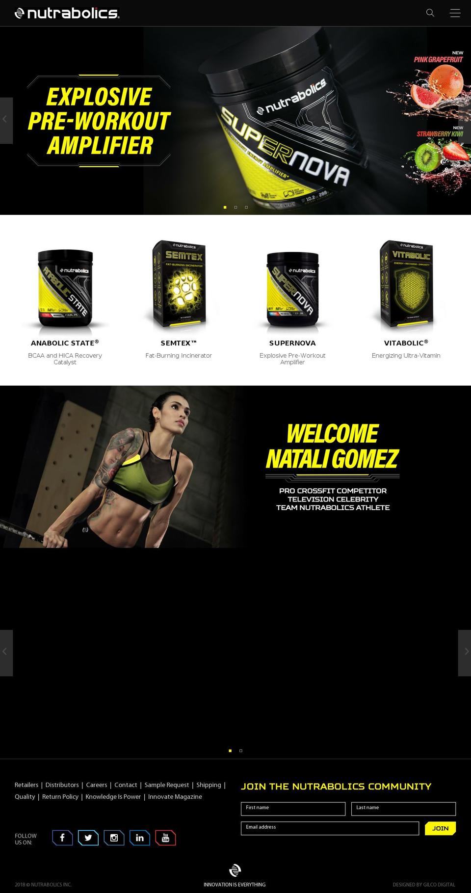 nutrabolics.us shopify website screenshot