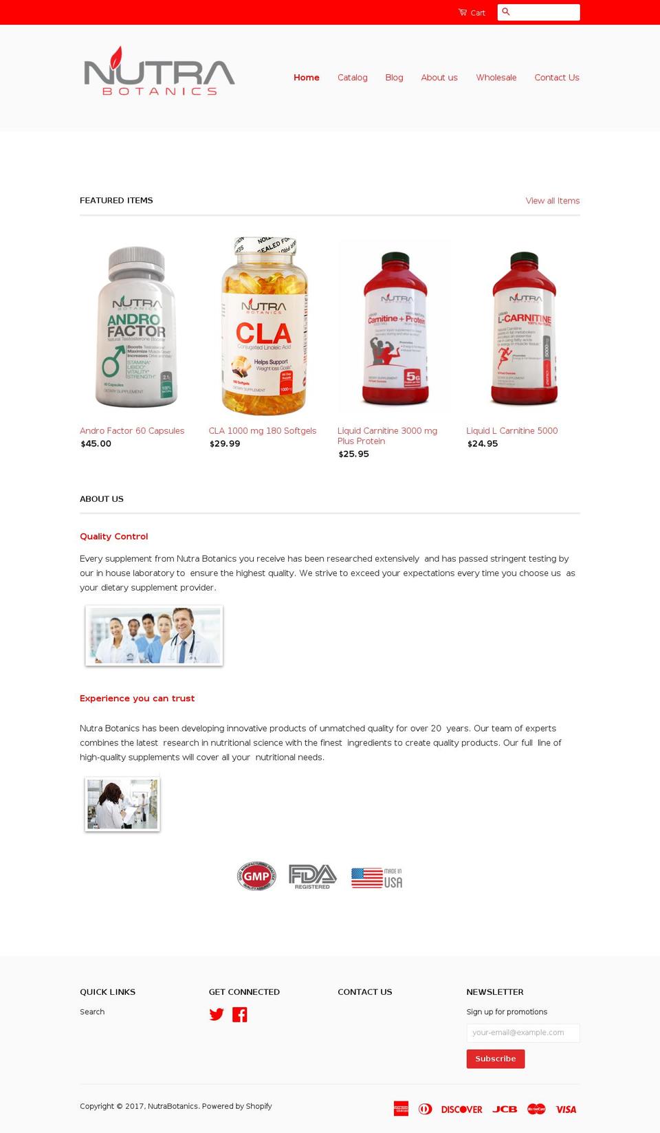 nutrabotanics.net shopify website screenshot