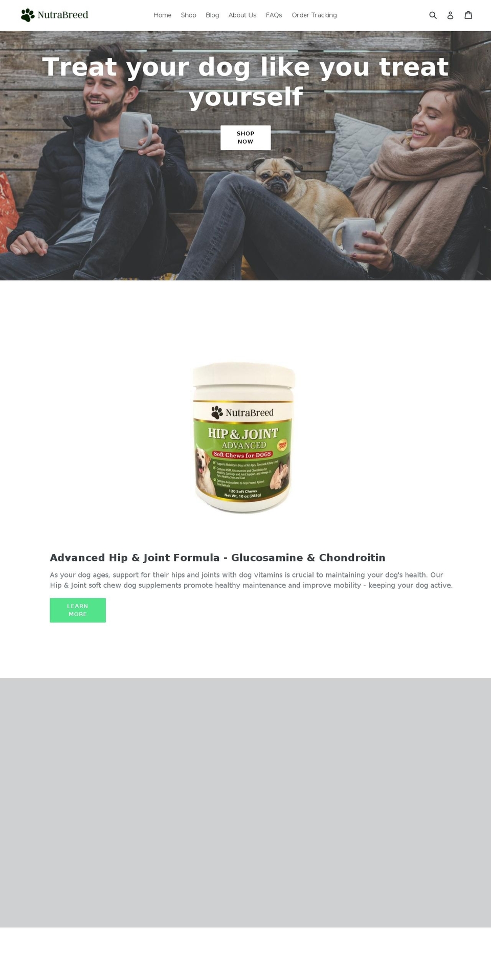 nutrabreed.com shopify website screenshot