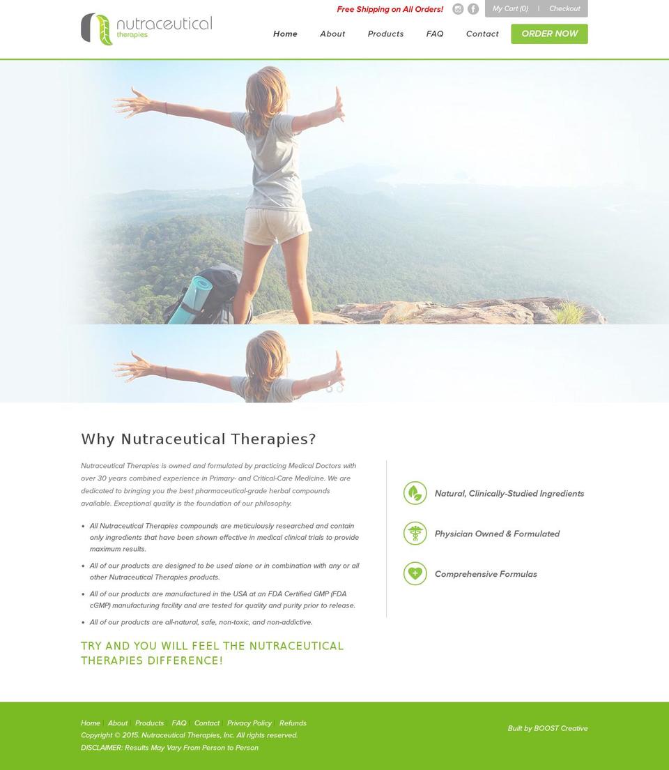 Nutraceutical Shopify theme site example nutraceuticaltherapies.com