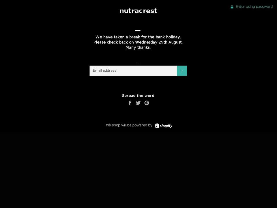 nutracrest.com — Shopify storefront screenshot