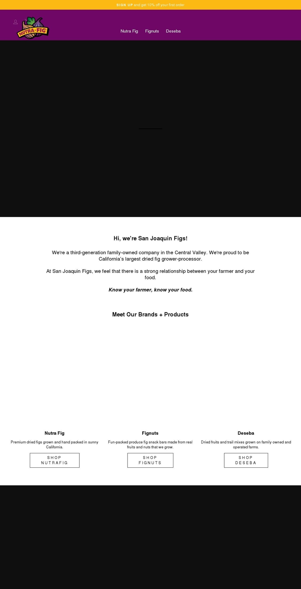 nutrafig.com shopify website screenshot