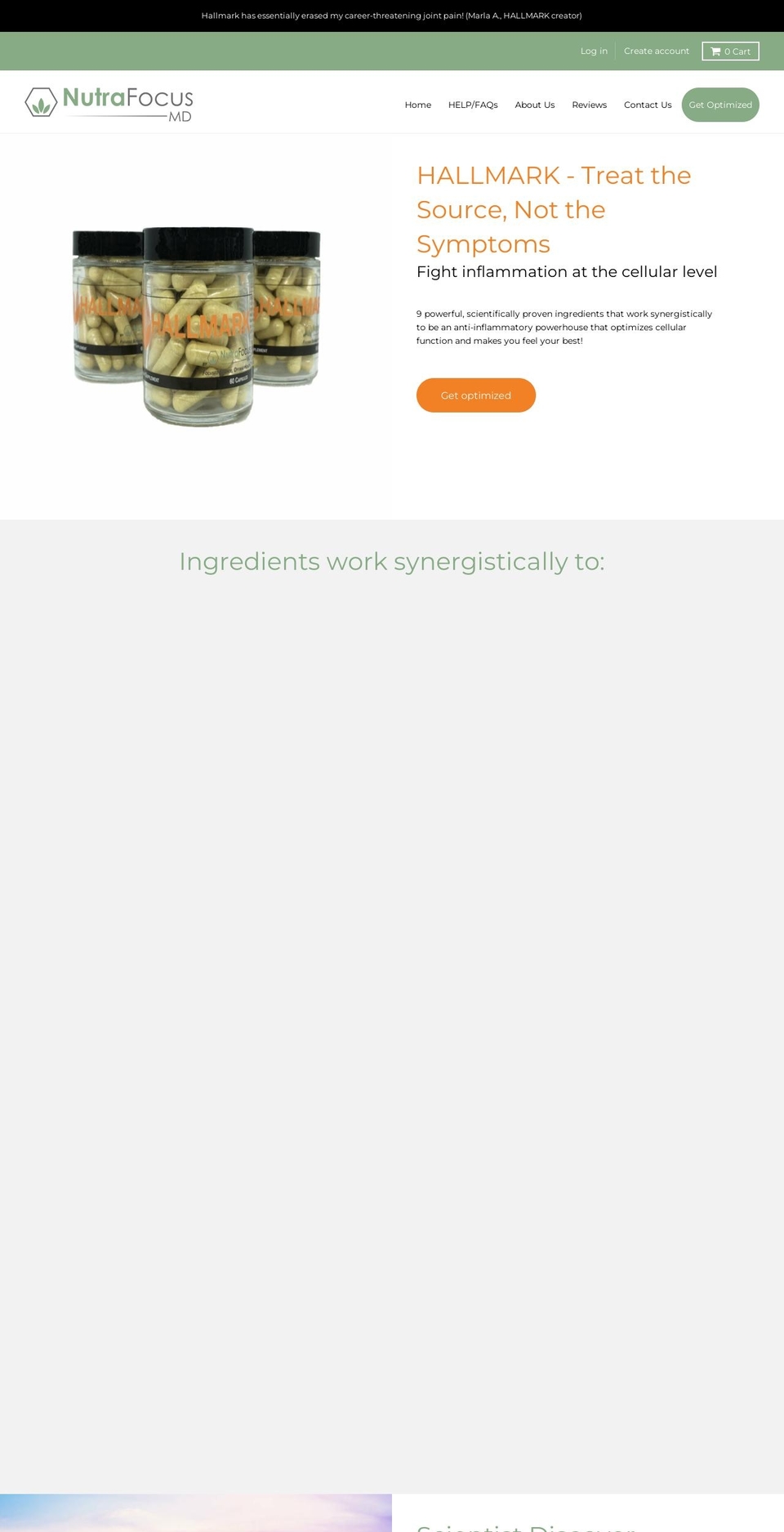 nutrafocusmd.com shopify website screenshot