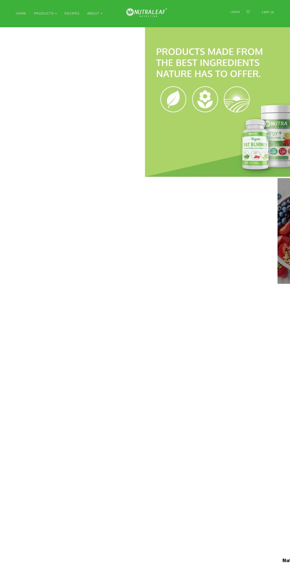 nutraleaf.com shopify website screenshot