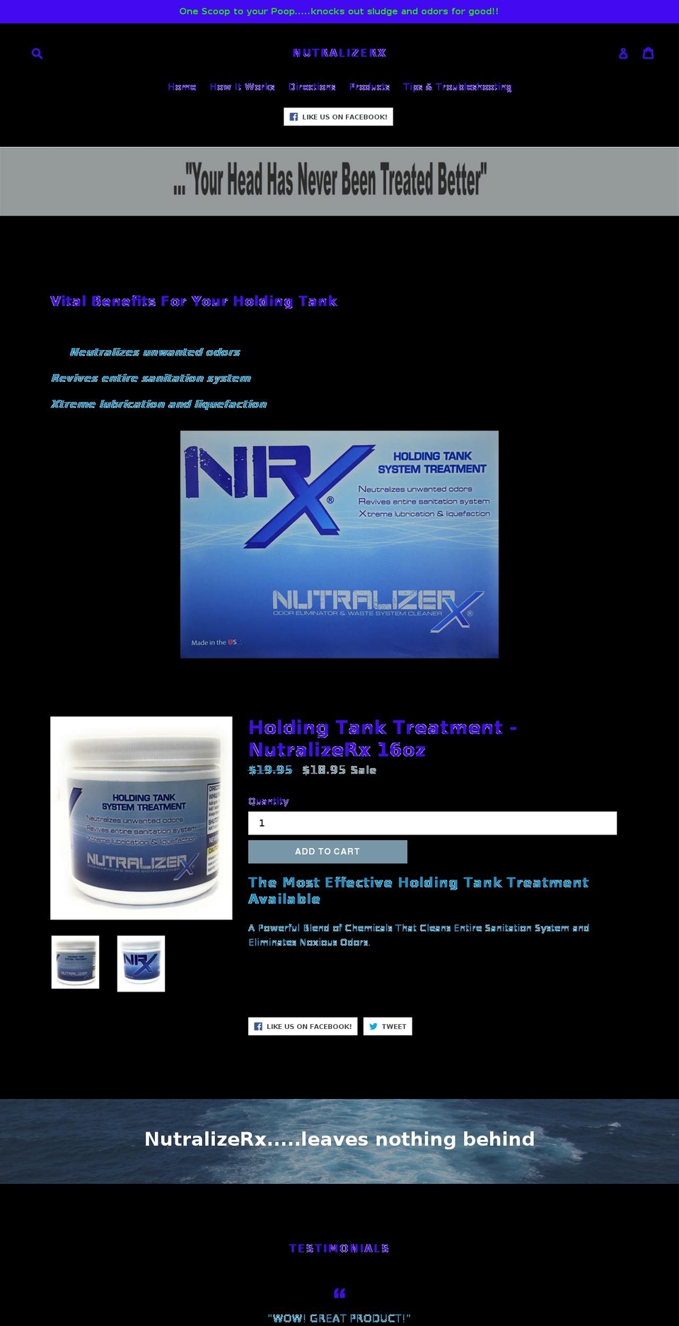 nutralizerx.com — Shopify storefront screenshot