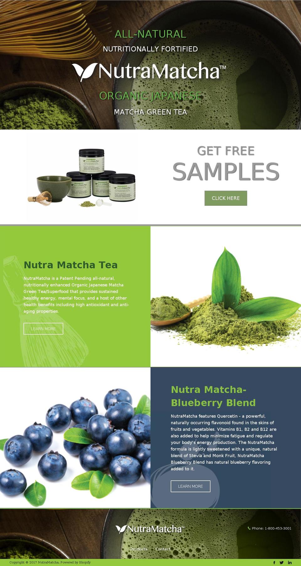 nutramatcha.com shopify website screenshot