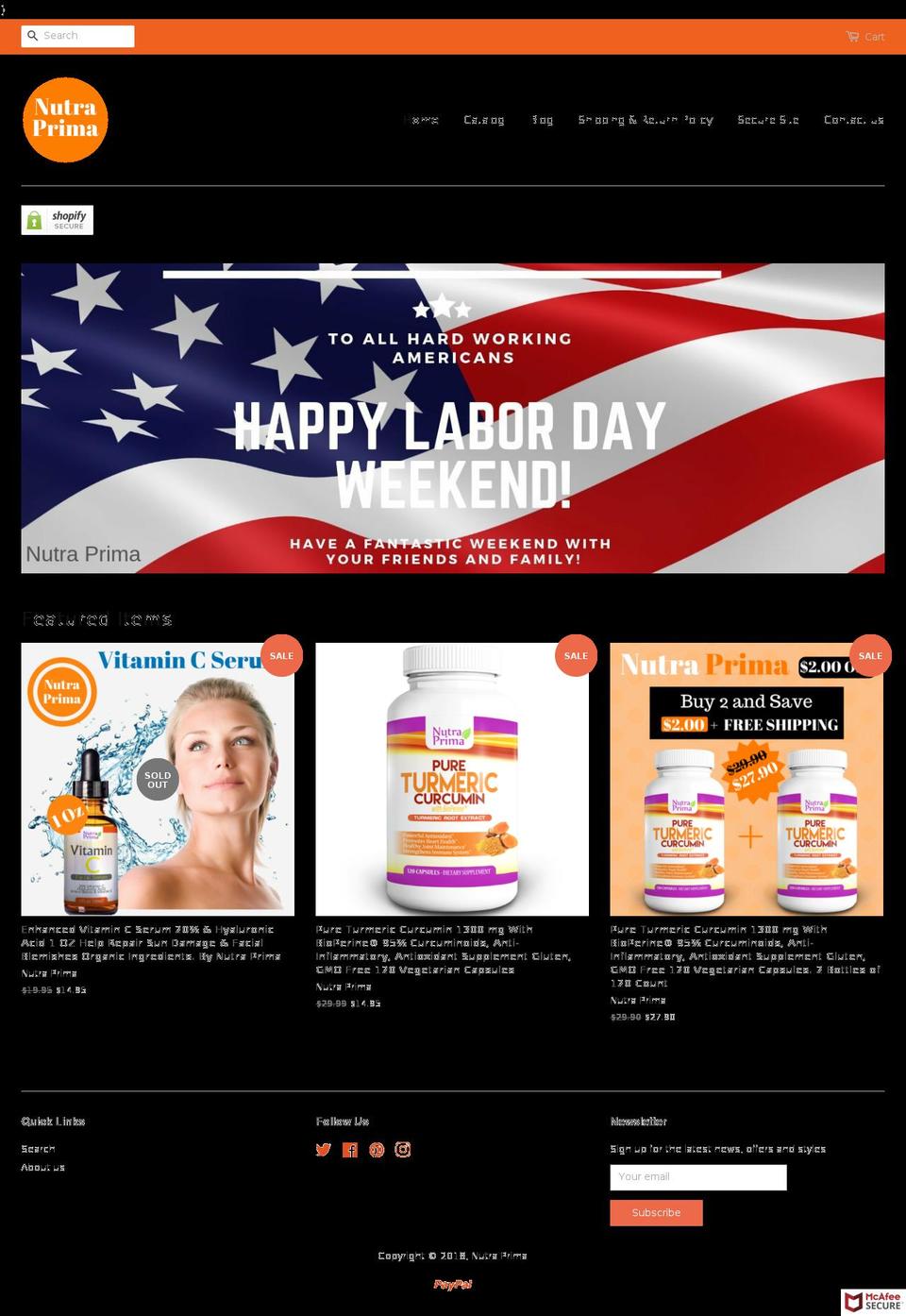 nutraprima.com — Shopify storefront screenshot