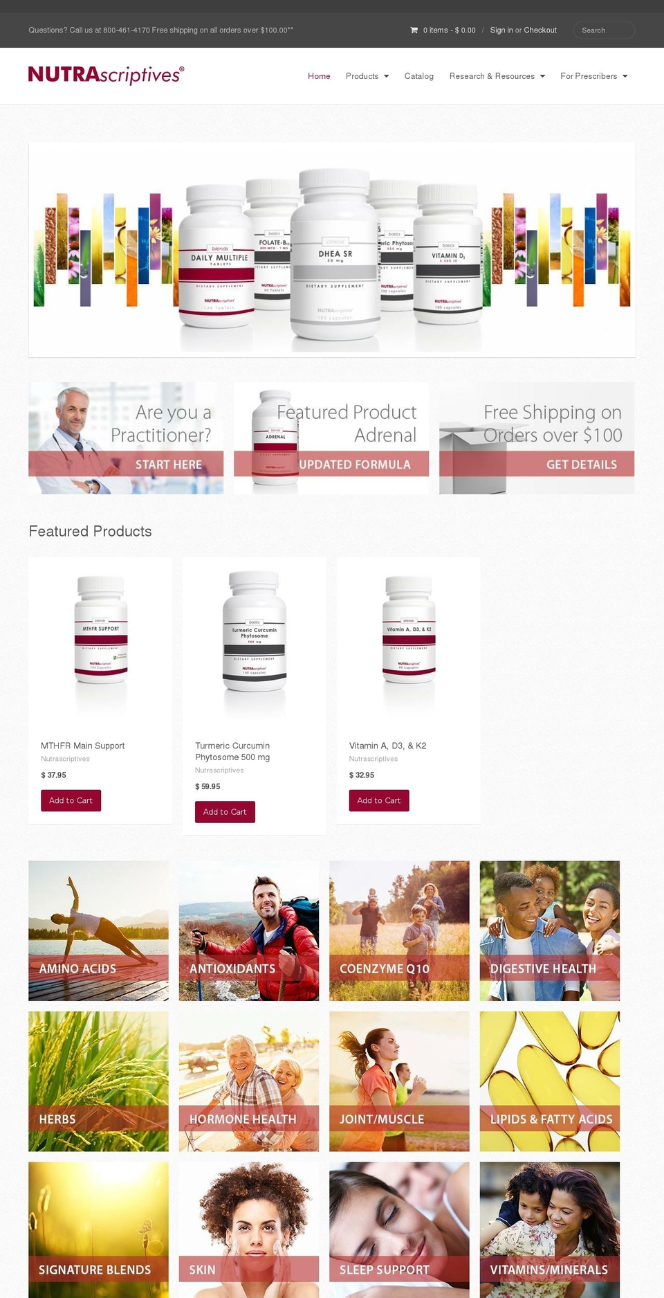 nutrascriptivessupplements.com — Shopify storefront screenshot