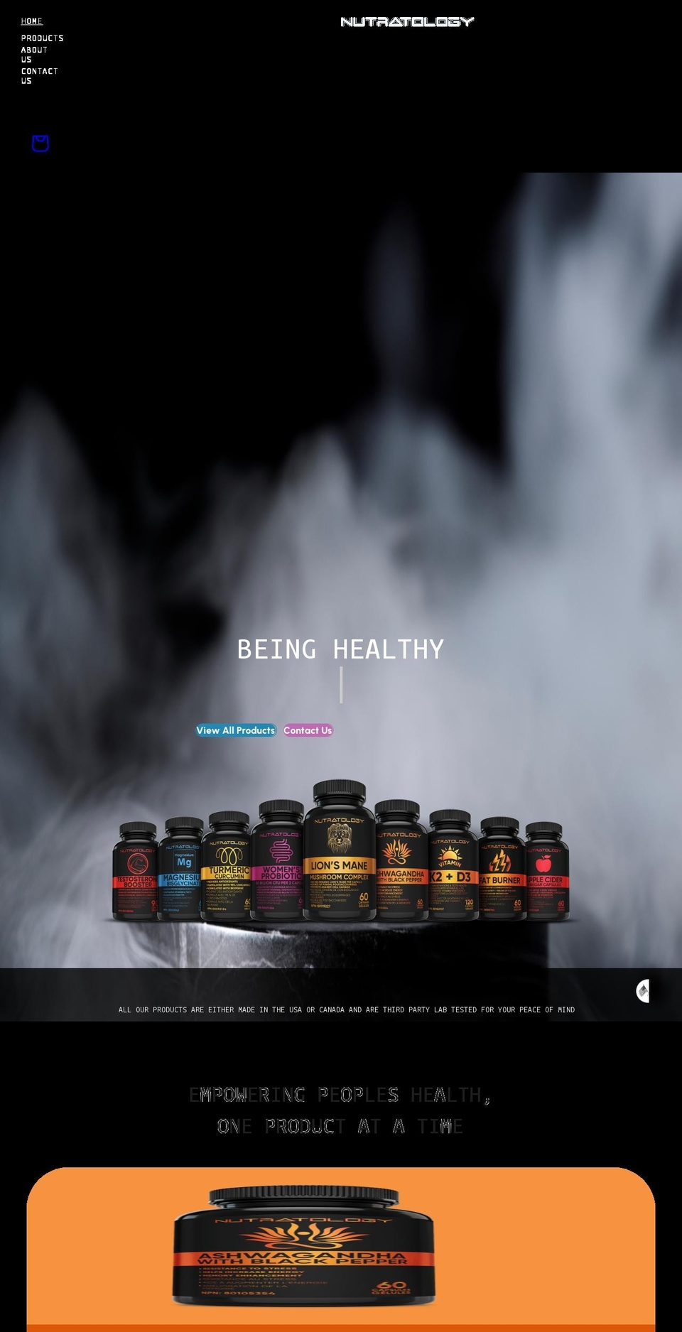 nutratology.com shopify website screenshot