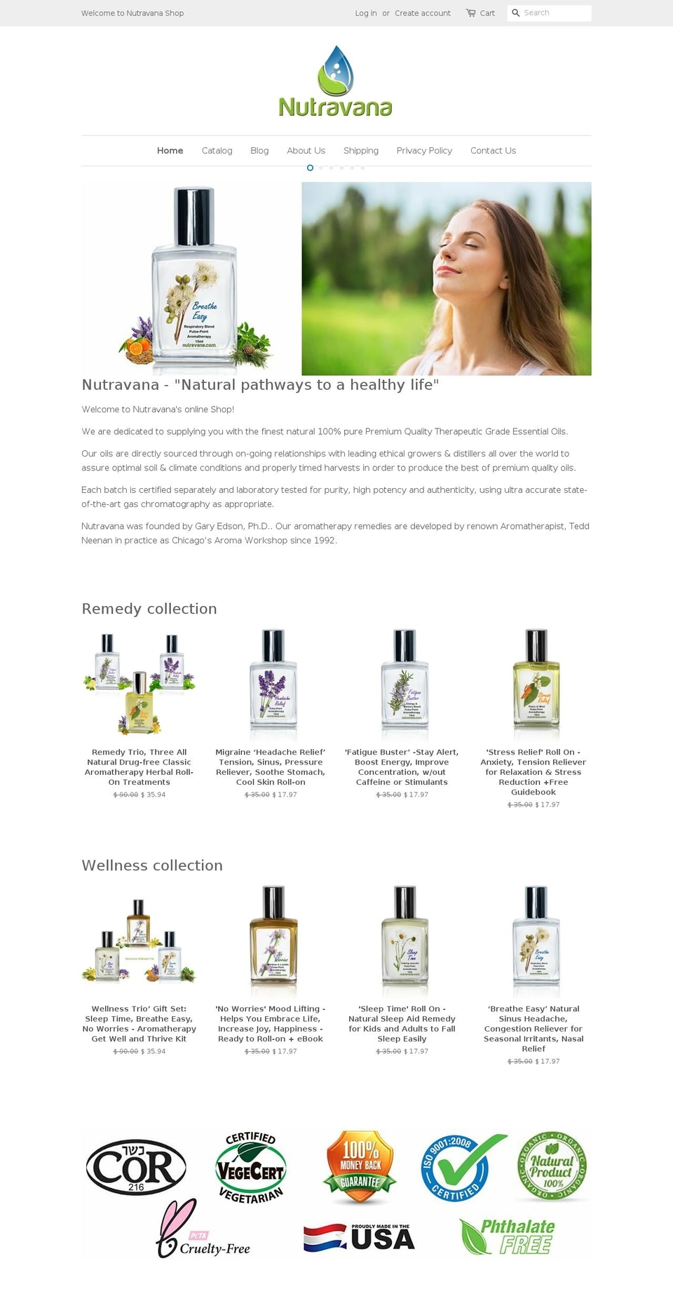 nutravana.com shopify website screenshot