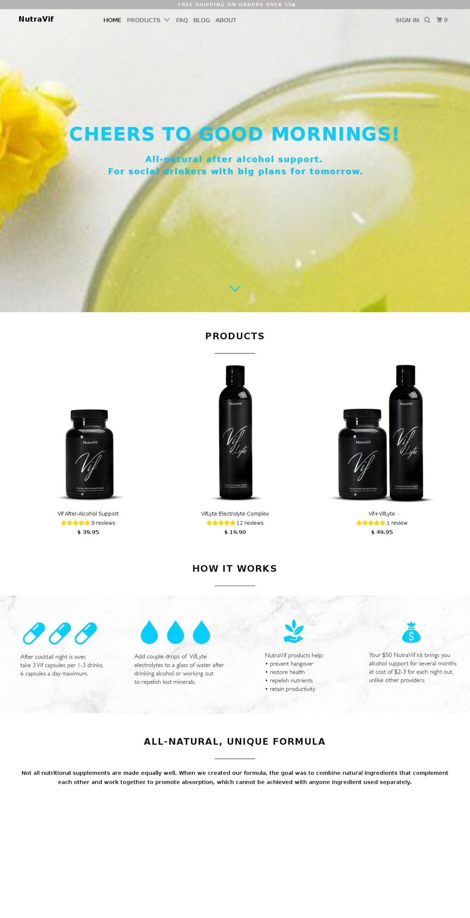 nutravif.com — Shopify storefront screenshot