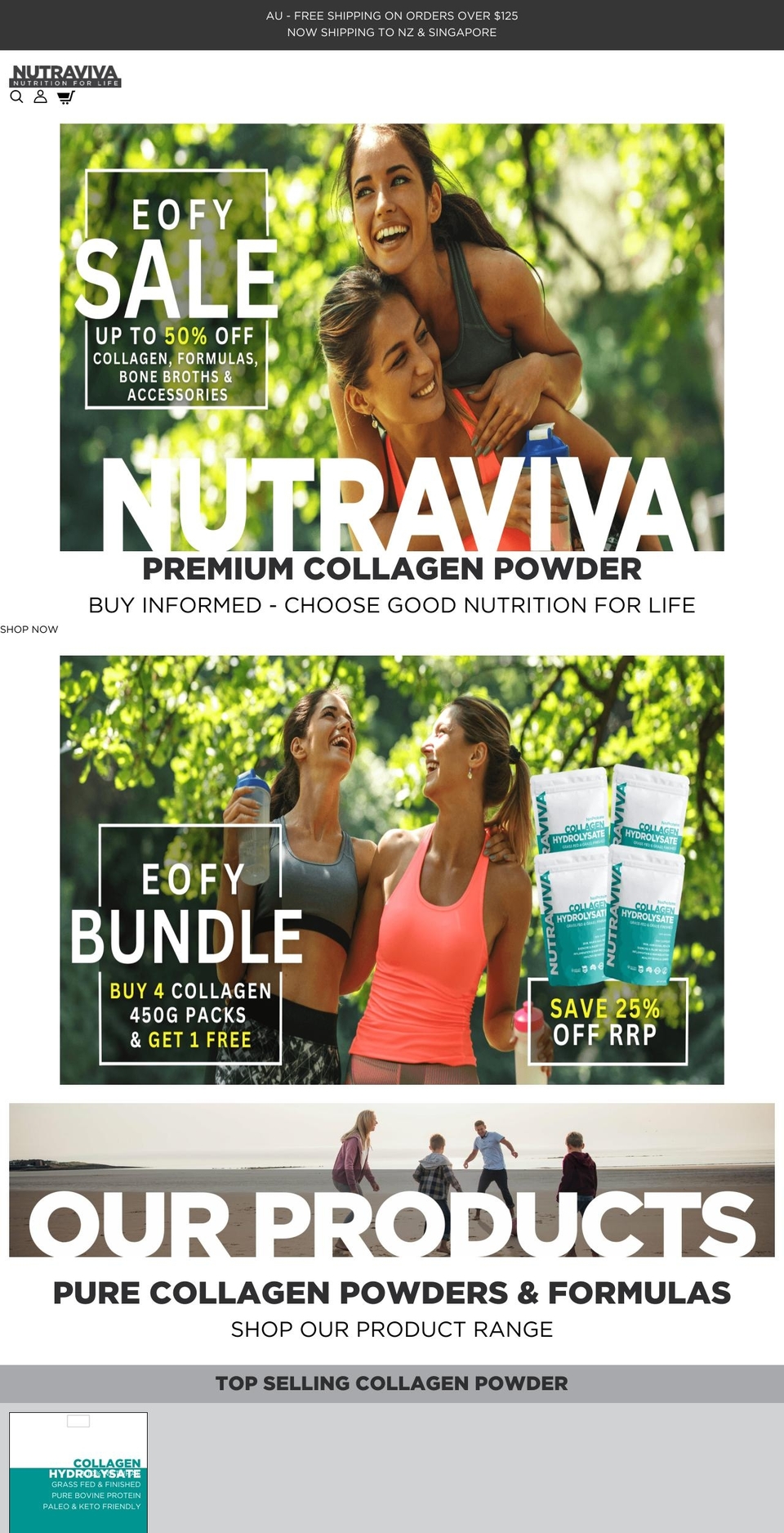 nutraviva.com.au shopify website screenshot