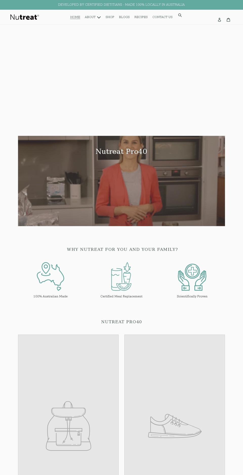 nutreat.com.au shopify website screenshot